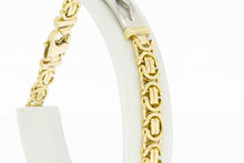 Platte Koningsarmband 14 krt goud - 21,4 cm