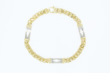 Platte Koningsarmband 14 krt goud - 21,4 cm