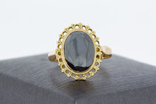 14 Karaat Retro Hematiet ring - 18,1 mm