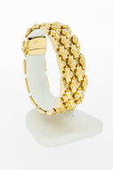 18 Karaat gouden brede dames armband - 17,4 cm