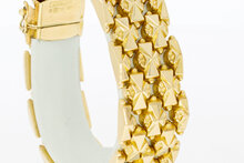 18 Karaat gouden brede dames armband - 17,4 cm