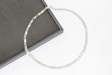 Zilveren (925)  dames schakel Collier - 42,5 cm