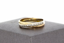 14 karaat Crossover diamantring - 17,8 mm