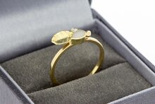 14K diamantring met Emaille - 17,4 mm