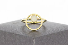 14 karaat gouden Emaille pinkring - 16 mm