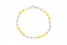 Bicolor 18 karaat Anker Armband - 19,2 mm