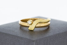 14 karaat gouden diamant ring - 18,4 mm