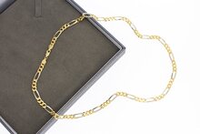 18 Karaat bicolor Figaro ketting - 49,9 cm