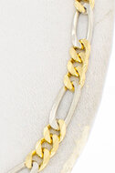 18 Karaat bicolor Figaro ketting - 49,9 cm