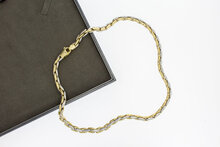 14 Karaat bicolor Anker ketting - 45,5 cm