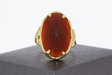 14 karaat vintage Carneoolring - 18,7 mm