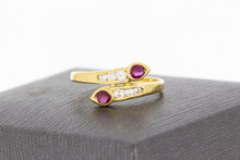 14 karaat gouden edelsteen ring - 15,9 mm