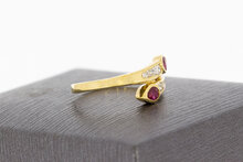 14 karaat gouden edelsteen ring - 15,9 mm