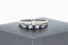 14 karaat gouden Saffier ring dames - 18,2 mm