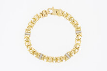 14 Karaat bicolor Koningsarmband - 21,5 cm