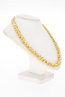 Gouden platte koningsketting heren 14 karaat - 62,5 cm