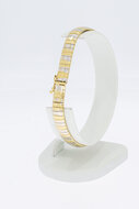 14 Karaat bicolor Plaatjes armband - 19,1 cm