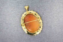 14 karaat gouden Camee hanger - 4 cm