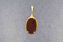 14 Karaat gouden Vintage Carneool hanger - 4 cm