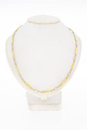14 Karaat bicolor gouden damesketting - 43 cm