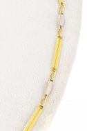 14 Karaat bicolor gouden damesketting - 43 cm