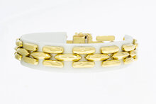 14 Karaat geel gouden schakelarmband - 19,7 cm
