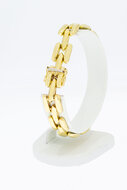 14 Karaat geel gouden schakelarmband - 19,7 cm