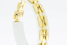14 Karaat geel gouden schakelarmband - 19,7 cm