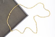 14 Karaat bicolor Koningsketting - 63 cm