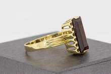 14 karaat gouden granaat ring - 19,1 mm