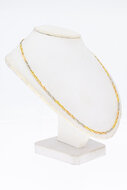 18 Karaat tricolor Valkoogketting - 59,8 cm