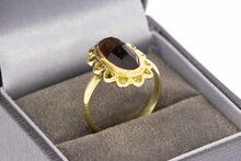 14 Karaat Retro ring met Granaat - 17,2 mm