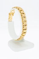 Brede schakelarmband 18 Karaat goud - 19,1 cm