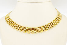 14 Karaat gouden brede Staafjes Collier - 44,3 cm