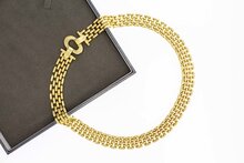 14 Karaat gouden brede Staafjes Collier - 44,3 cm