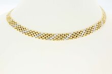 14 Karaat gouden Staafjes Collier - 43,3 cm