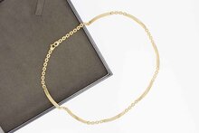 14 Karaat gouden Staafjes ketting - 45,5 cm