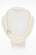 14 karaat Parel ketting met  diamant - 46,4 cm