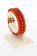 14 karaat Bloedkoraal armband - 18 cm