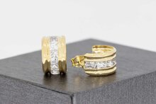 Gouden creolen dames 14 karaat met zirkonia - 1,1 cm