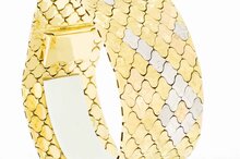 Vintage brede tricolor gouden armband 18 karaat - 19,7 cm