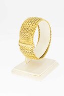 18 karaat gevlochten gouden armband dames - 18,2 cm