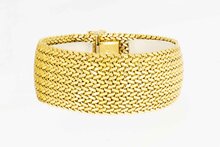 18 karaat gevlochten gouden armband dames - 18,2 cm
