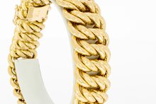 Vintage brede ros&eacute;gouden gevlochten armband 18 karaat - 22,3 cm