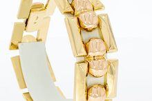 Bicolor gouden staafjes armband 18 karaat - 19,8 cm