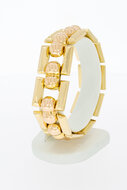 Bicolor gouden staafjes armband 18 karaat - 19,8 cm