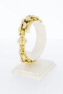 Bicolor gouden anker armband 18 karaat - 21 cm