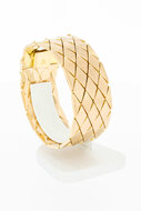 Vintage brede ros&eacute;gouden schakelarmband 18 karaat - 18,4 cm