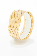 Vintage brede ros&eacute;gouden schakelarmband 18 karaat - 18,4 cm