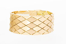 Vintage brede ros&eacute;gouden schakelarmband 18 karaat - 18,4 cm